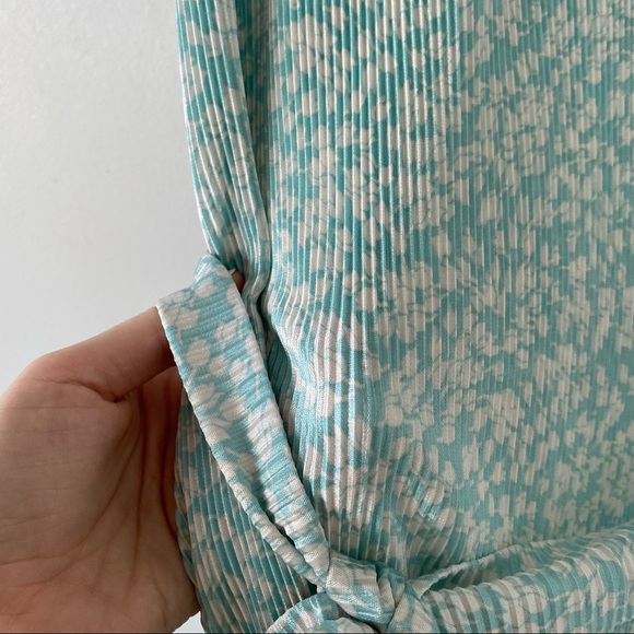 asos teal micro pleat maxi dress - Picture 3 of 6